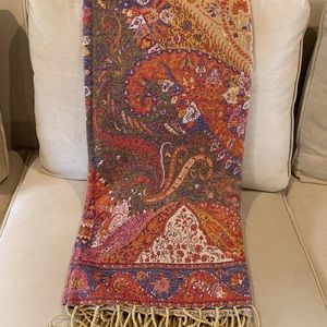 India Amber Decorative Paisley Woven Throw Blanket with Tassels 50" x 60"